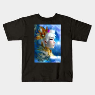 Gold White peacock prince Kids T-Shirt